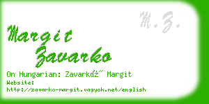 margit zavarko business card